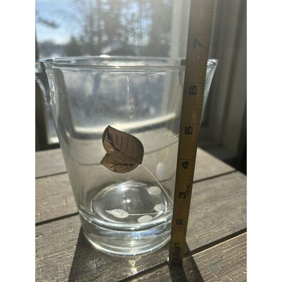 Vintage Cristal Mode Ice Bucket Hand Crafted Italy Silver Leaf Etched Glass - Picture 7 of 13